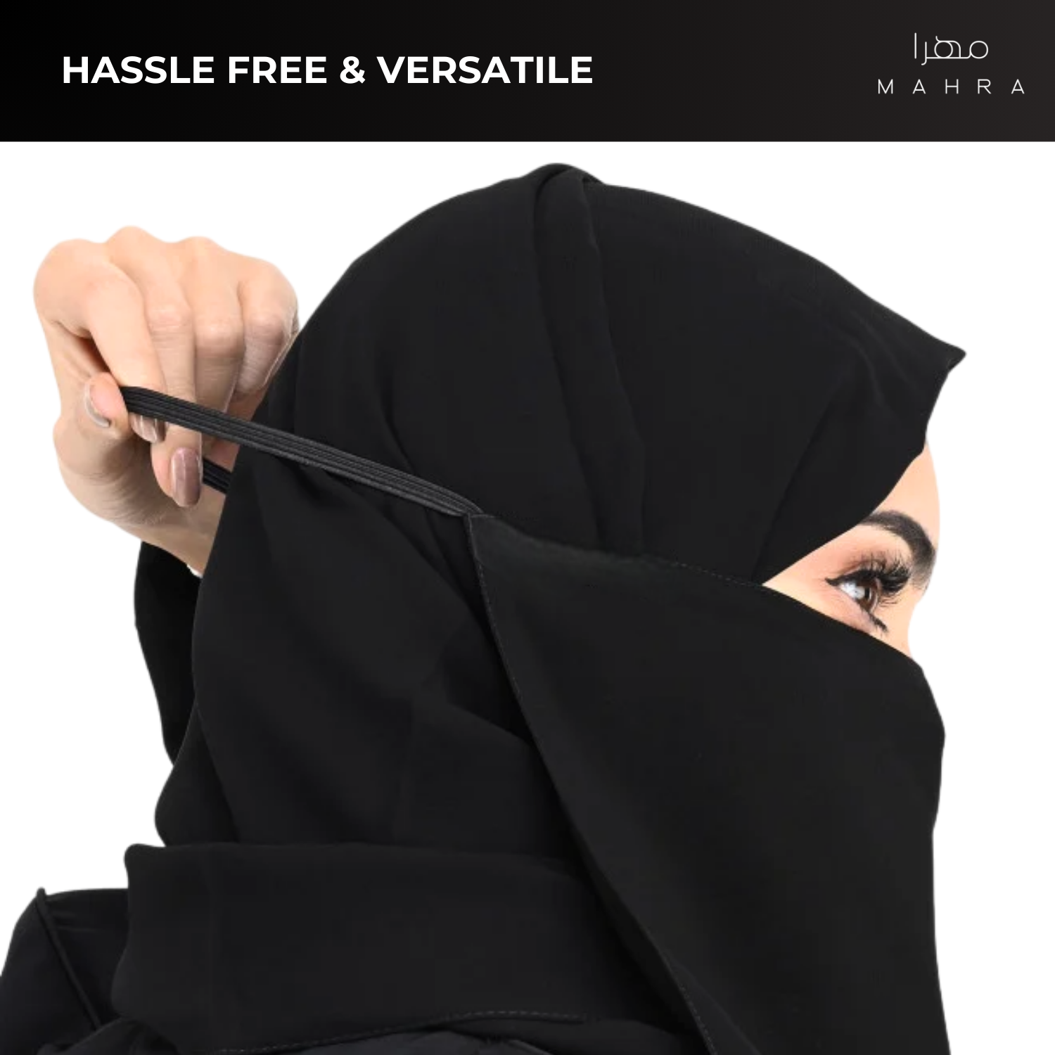 Half Elastic Niqab 10"