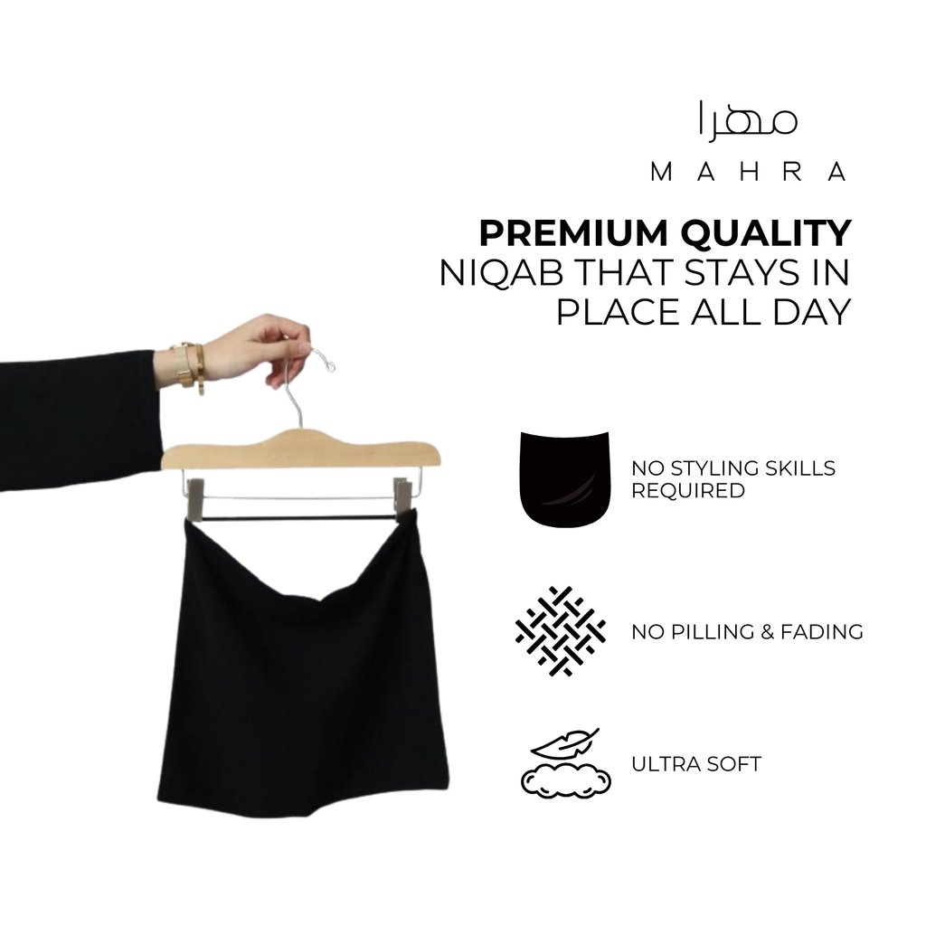 Half Elastic Niqab 10"