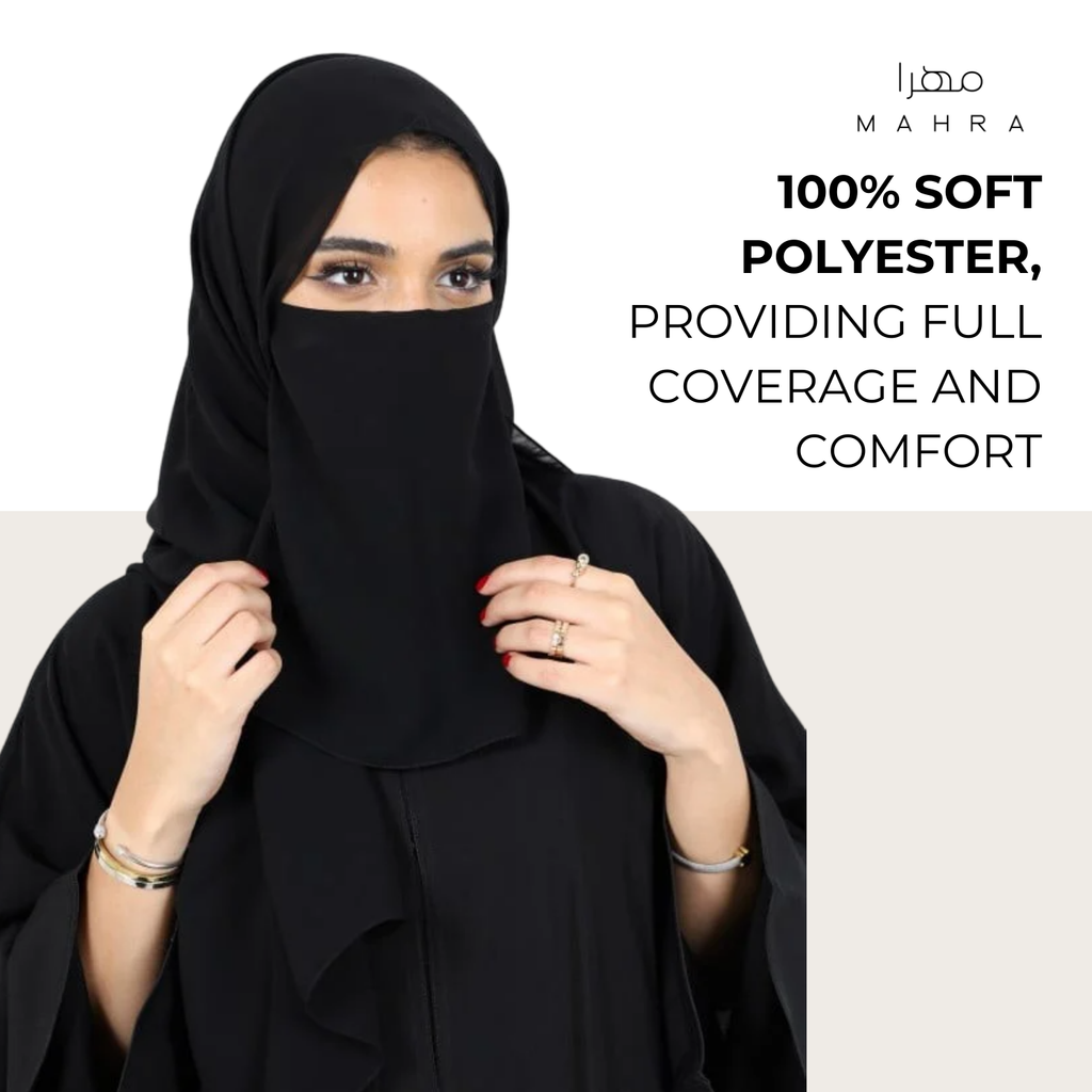 Half Elastic Niqab 10"